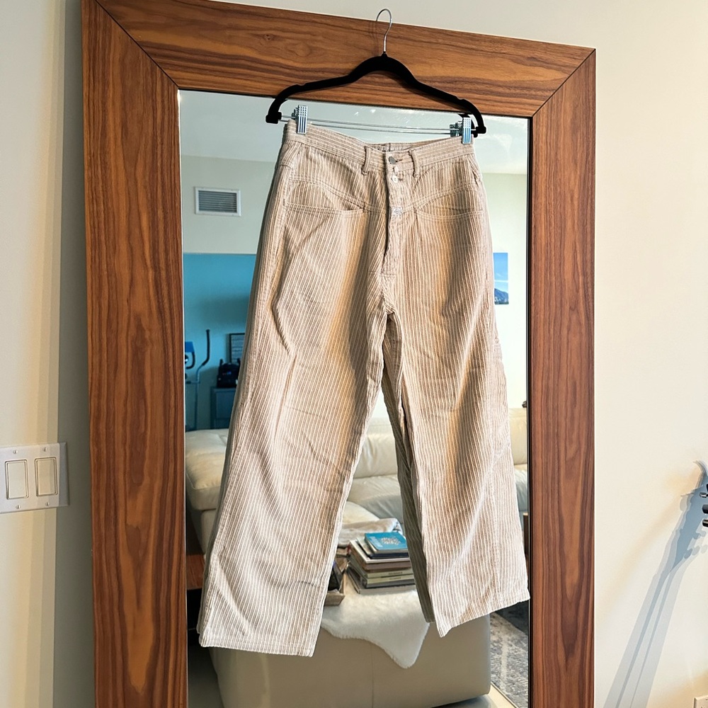 Marithe Francois Girbaud Corduroy Light Brown / Cream Pants